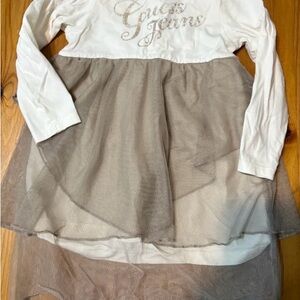 2/30$ Guess White and Tan Layered Dress